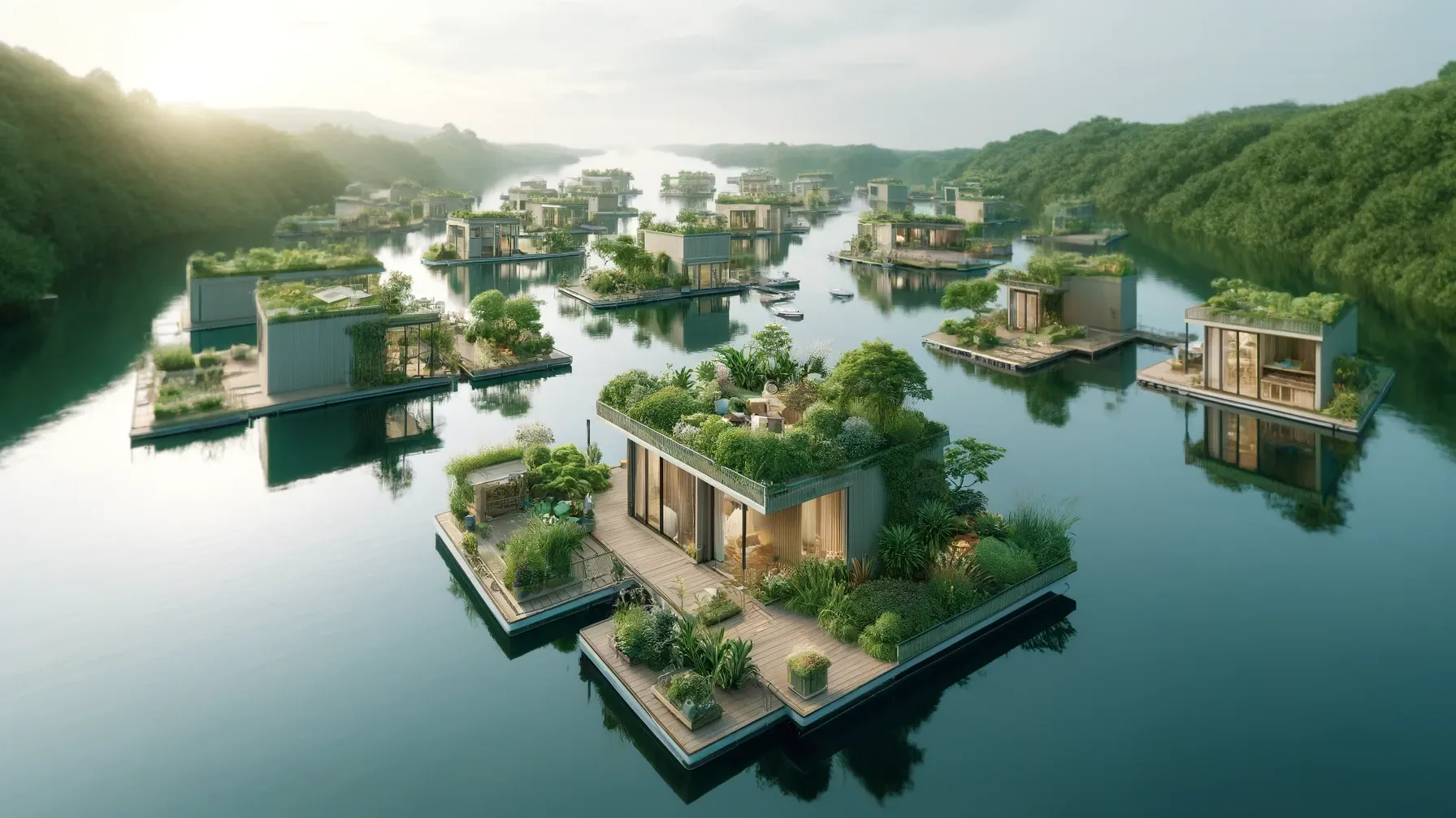  Biophilic design - Floating residential habitats on a tranquil bay