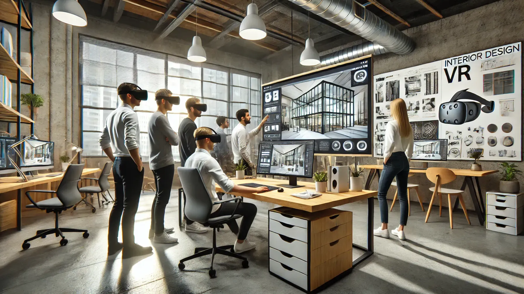 An office space featuring collaborative VR design Designer