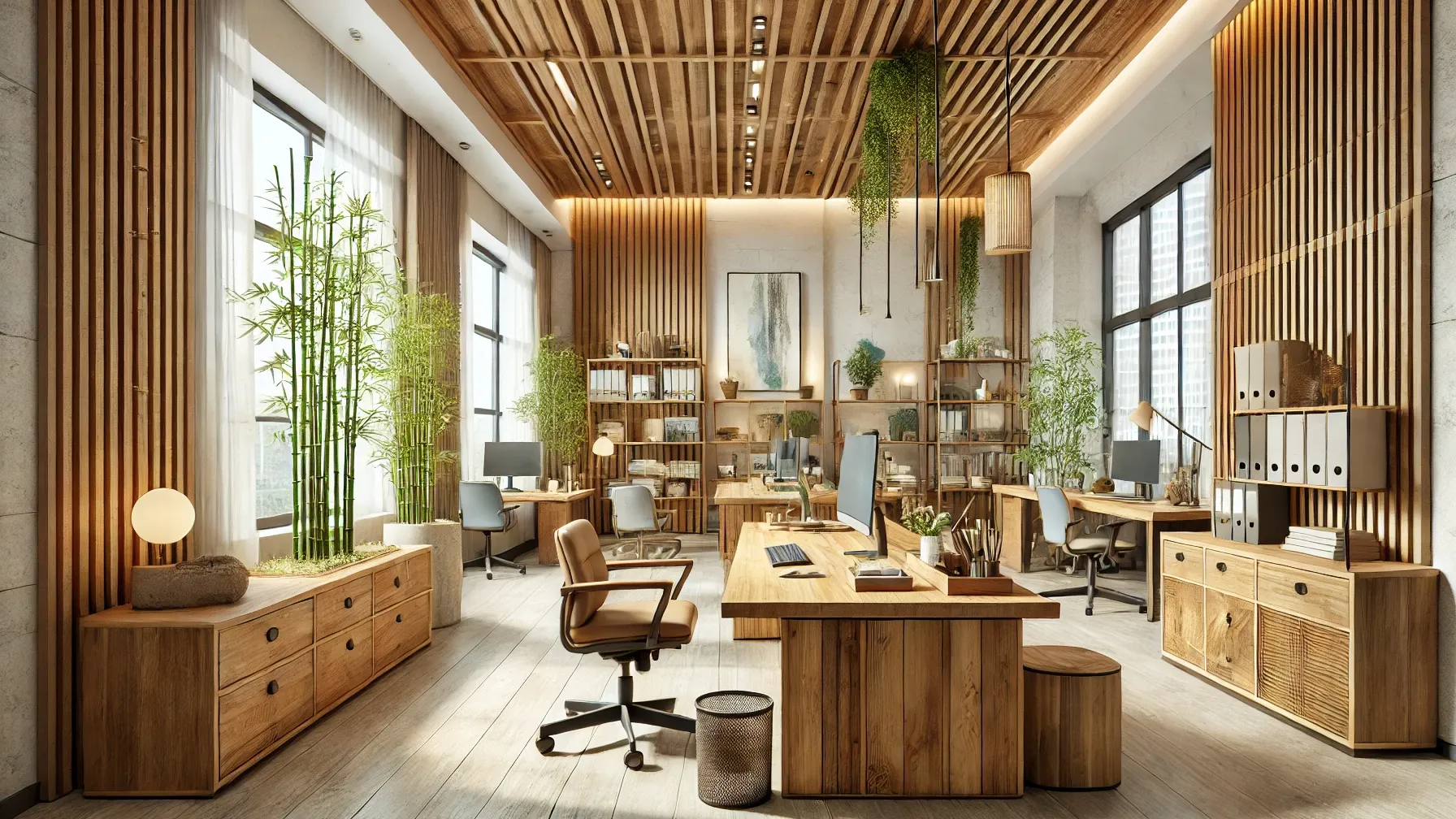 Office design with natural materials